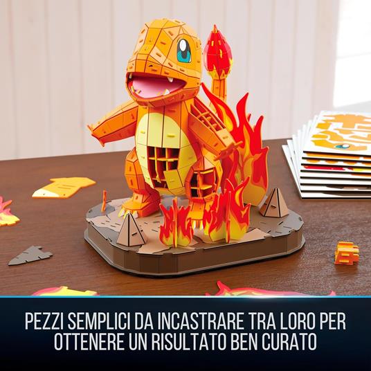 4D Build, Pokémon Charmander, Kit di Modellismo 3D, Puzzle per Adulti, 241 pezzi, dai 12 Anni in su - 4