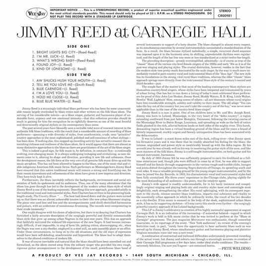 At Carnegie Hall - Vinile LP di Jimmy Reed - 2