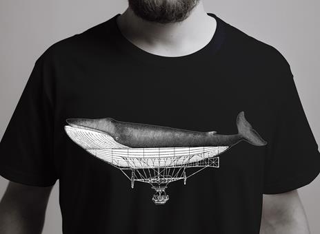 T-Shirt Otto d'Ambra x Feltrinelli -  Balena Dirigibile / Connection - tg. S - nera - 4