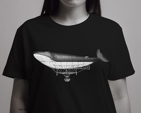 T-Shirt Otto d'Ambra x Feltrinelli -  Balena Dirigibile / Connection - tg. S - nera - 5