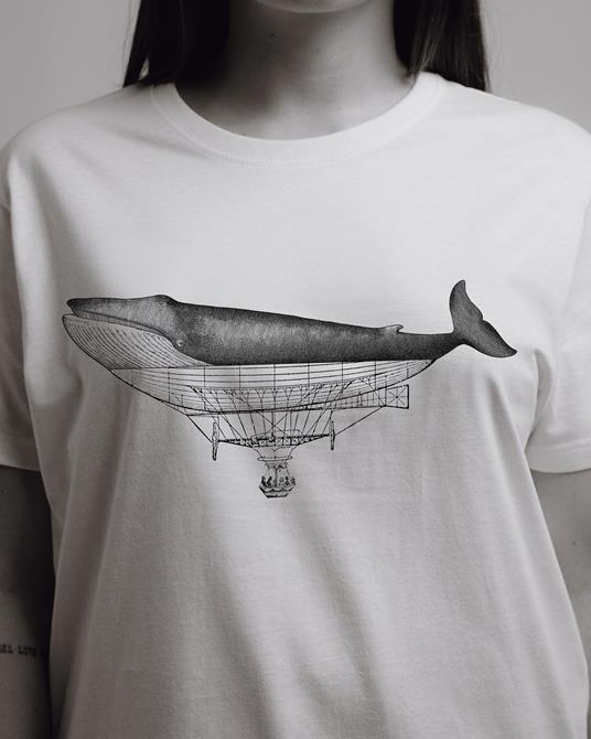 T-Shirt Otto d'Ambra x Feltrinelli -  Balena Dirigibile / Connection - tg. L - bianca - 3