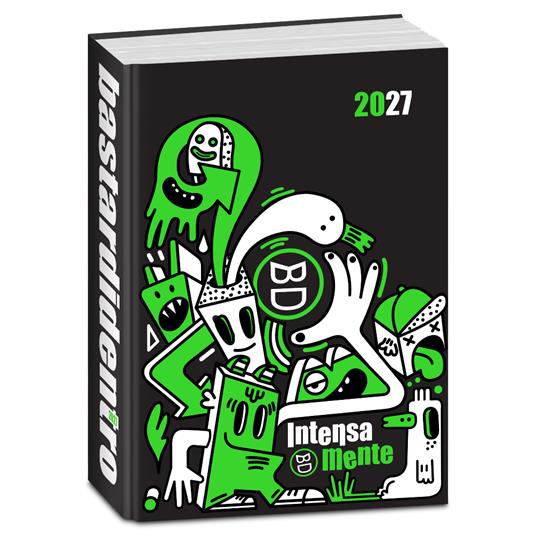 Diario 2026-2027 Bastardidentro 16 mesi Pocket Superspecial Fluo Intensamente. Verde