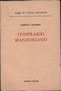 Itinerario manzoniano - Umberto Colombo - copertina