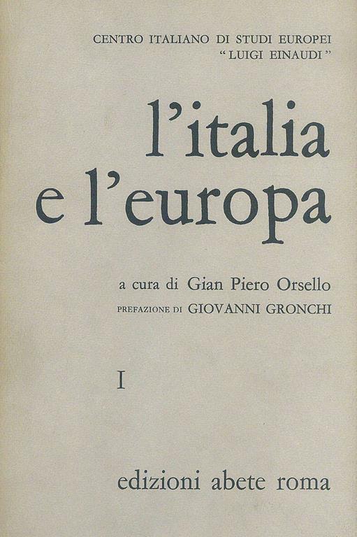 L' Italia e l'Europa 2vv - Gian Piero Orsello - copertina