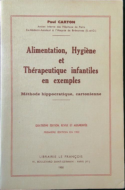 Alimentation hygiene et therapeutique infantiles en exemples - Paul Carton - copertina