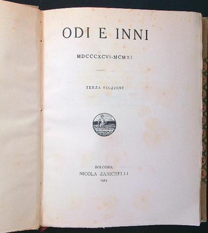 Odi e inni - Giovanni Pascoli - copertina