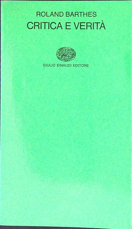 Critica e verità - Roland Barthes - copertina