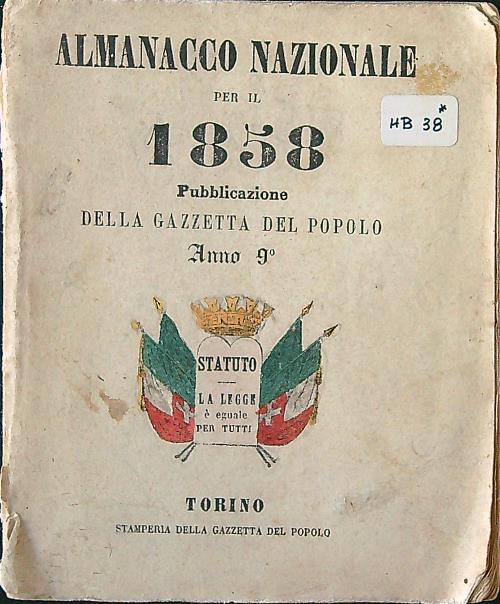 Almanacco nazionale per il 1858 - copertina