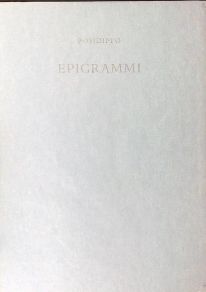 Epigrammi - Posidippo - copertina