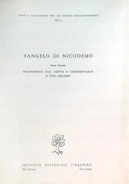 Vangelo di Nicodemo : Parte seconda - copertina