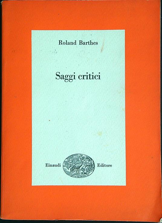 saggi critici - Roland Barthes - copertina