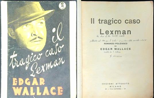 Il tragico caso Lexman - Edgar Wallace - copertina
