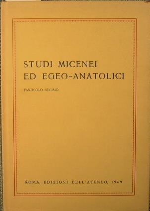 Studi micenei ed egeo-anatolici - copertina