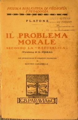 Il problema morale secondo la Repubblica - Platone - copertina