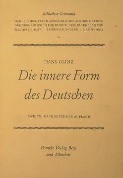 Die innere Form des Deutschen: Eine neue Deutsche Grammatik - Hans Glinz - copertina
