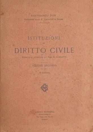 Istituzioni di Diritto Civile. Vol. II - Bartolomeo Dusi - copertina