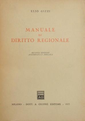 Manuale di Diritto Regionale - Elio Gizzi - copertina