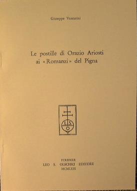 Le postille di Orazio Ariosti ai ''Romanzì' del Pigna - Giuseppe Venturini - copertina