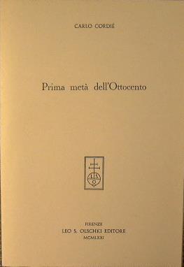 Prima metà dell'Ottocento - Carlo Cordié - copertina
