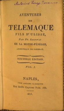 Les Aventures de Telemaque fils d'Ulisse par Fr. Salignac de la Mothe Fenelon - François Fénelon - copertina
