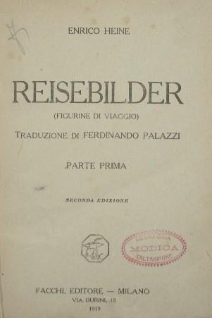 Reisebilder. Parte prima. Figurine di viaggio - Heinrich Heine - copertina