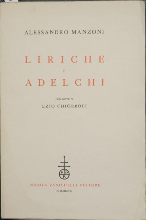 Liriche e Adelchi - Alessandro Manzoni - copertina