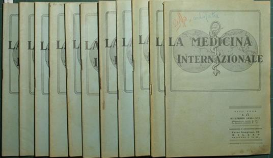 La medicina internazionale. 1938. Rivista mensile illustrata di medicina chirurgia farmacologia scientifica e letteraria - copertina