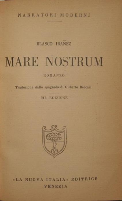 Mare Nostrum. Romanzo - Vicente Blasco Ibáñez - copertina