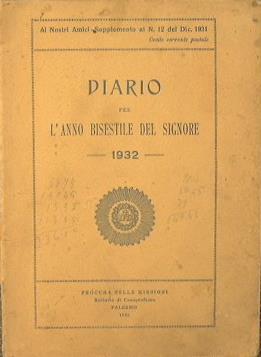 Diario per l'anno bisestile del signore. 1932 - copertina