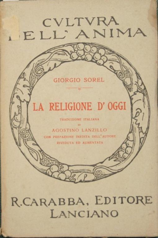 La religione d'oggi - Georges Sorel - copertina
