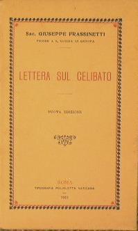 Lettera sul cellibato - Giuseppe Frassinetti - copertina