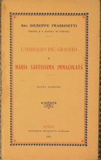 L' ossequio più gradito a Maria Santissima Immacolata - Giuseppe Frassinetti - copertina
