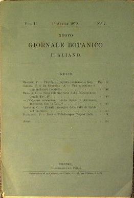 Nuovo Giornale Botanico Italiano.Volume II numero 2 - copertina