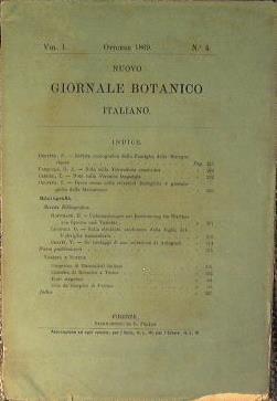 Nuovo Giornale Botanico Italiano. Volume I numero 4 - copertina