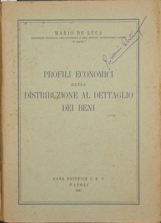 Profili economici della distribuzione al dettaglio dei beni - Mario De Luca - copertina