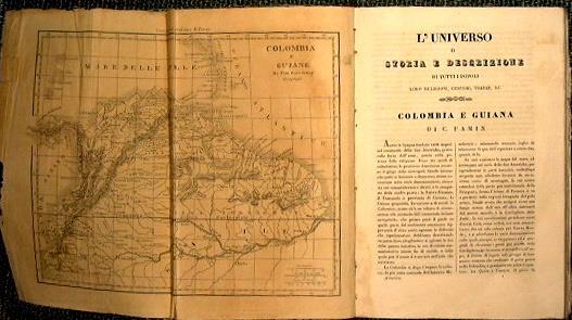 L' universo o storia e descrizione di tutti i popoli Volume dedicato a Colombia e Guiana, Stati Uniti d'America, Province Unite del Rio della Plata (Buenos-Ayres, Paraguay, Uruguay), Chili - copertina