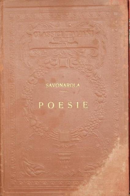 Poesie - Gerolamo Savonarola - copertina