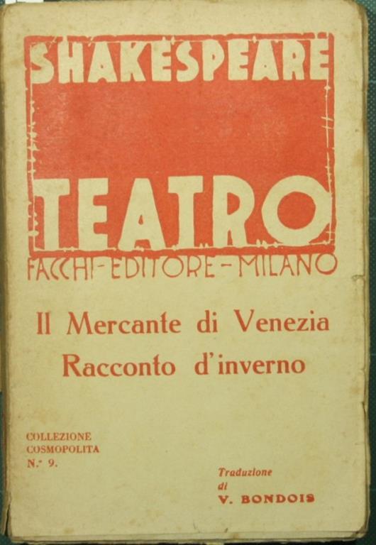 Il mercante di Venezia. Il racconto d'inverno - copertina