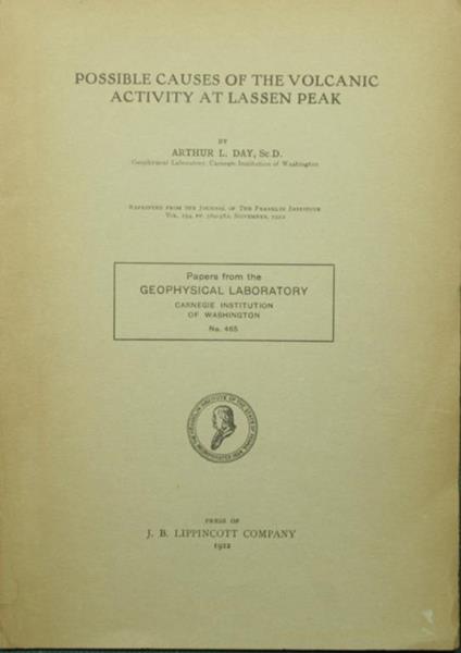 Possible causes of the volcanic activity at lassen peak - Arthur L. Day - copertina