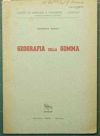 Geografia della gomma - Giuseppe Rosso - copertina