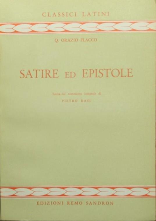 Satire ed epistole - Q. Flacco Orazio - copertina