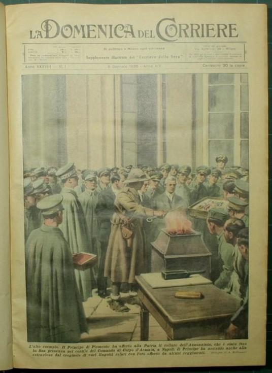 La Domenica del Corriere. 1936 Supplemento illustrato del Corriere della Sera - copertina