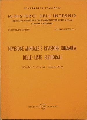 Revisione annuale e revisione dinamica delle liste elettorali - copertina
