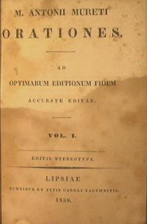 Orationes - Marc Antoine Muret - copertina