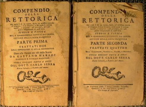 Compendio della rettorica nel quale si da un nuovo, facile, ed utilissimo metodo d'insegnare l'arte oratoria…. e nel quale si trovano raccolti, e compilati i piu principali, e i piu pratici insegnamenti di quest'arte - Gaetano Maradi - copertina