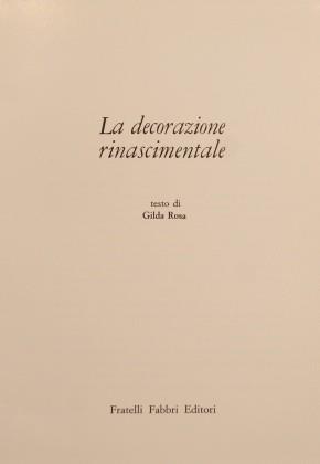 La decorazione rinascimentale - Gilda Rosa - copertina