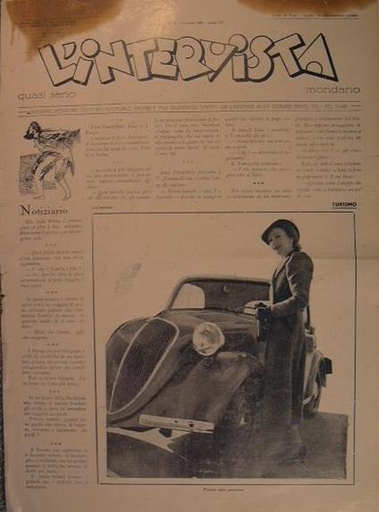 Settimanale l'intervista. anno XVIII n. 46. domenica 22 novembre 1936 anno XVI - copertina
