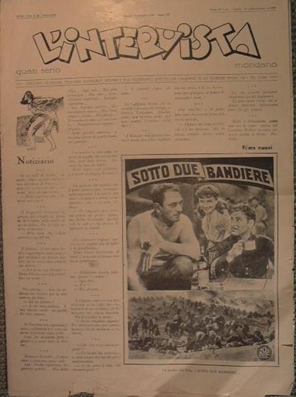 Settimanale l'intervista. anno XIX n. 2. domenica 9 gennaio 1937 anno XV - copertina