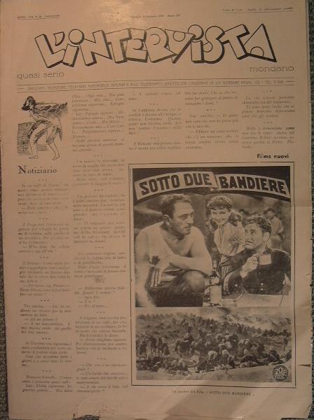 Settimanale l'intervista. anno XIX n. 2. domenica 9 gennaio 1937 anno XV - copertina