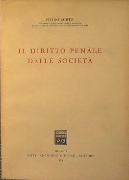 Il Diritto Penale delle Società - Pietro Mirto - copertina